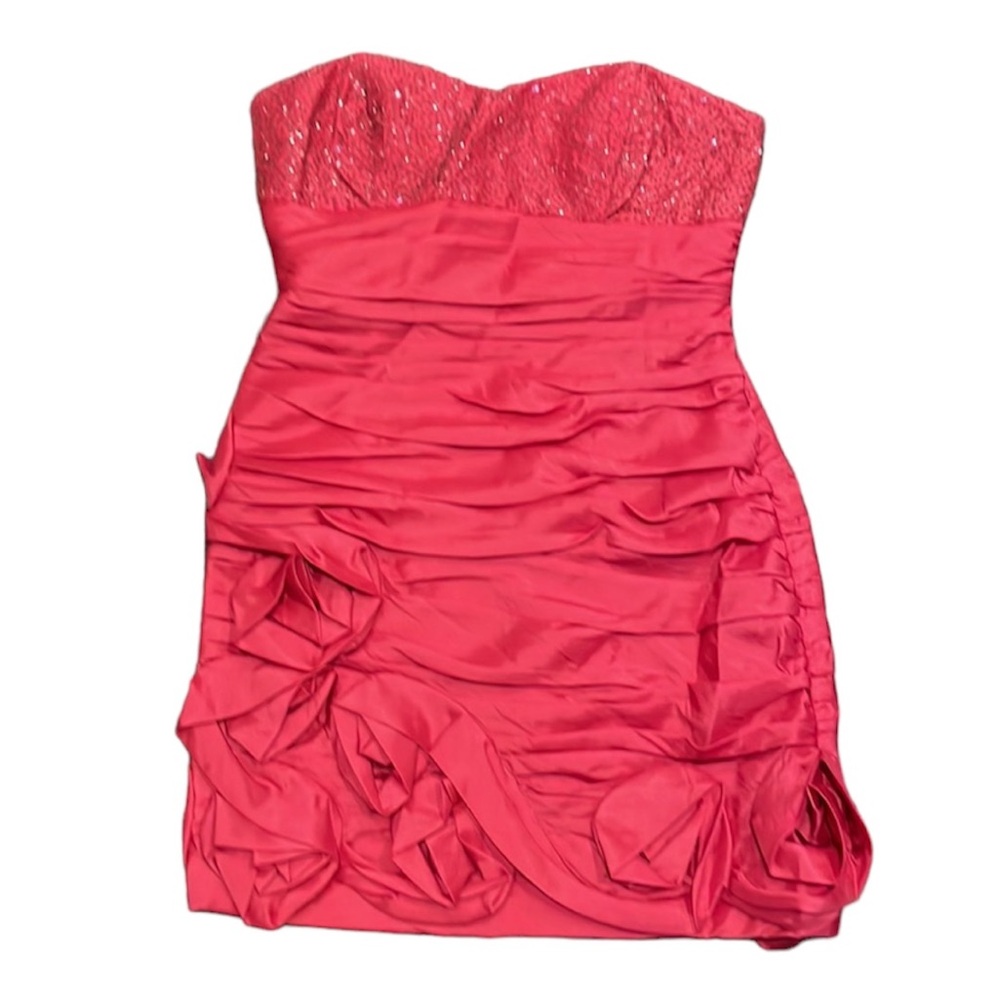 90s Inspire Me Hot Pink Mini Dress 3D flower Size 7